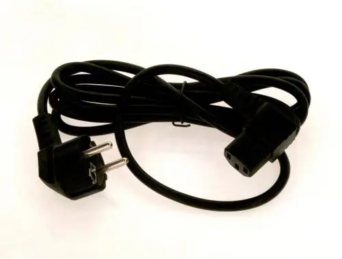 Netzkabel von Bosch mit einem Stecker und einem C13-Kabelanschluss, gewickelt und ohne sichtbare Beschriftung.